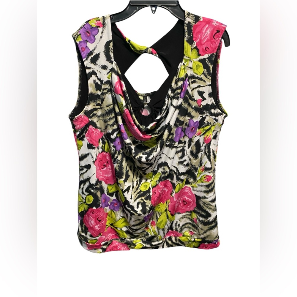 New Directions Multicolor Floral Blouse 1X